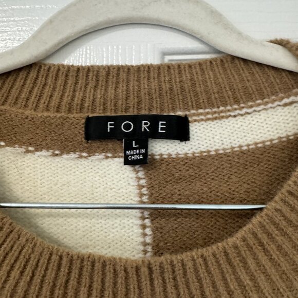 FORE Collection Brown and White Checkered Sweater - Picture 3 of 4